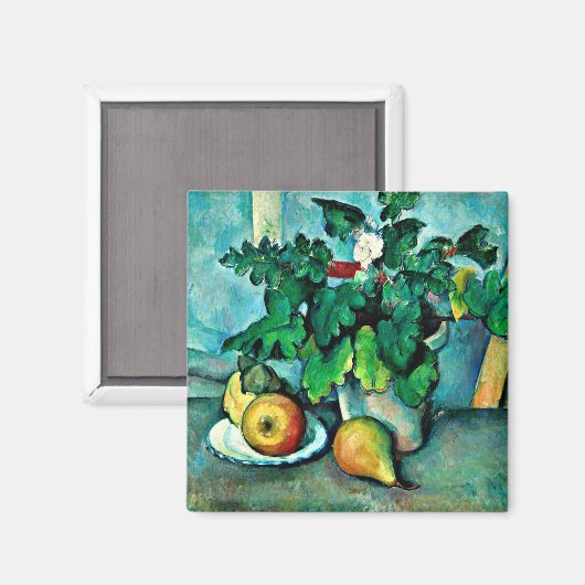 Aimant Cezanne - Pot de primeurs et fruits (Recto/Verso)