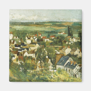 Aimant Cézanne vintage Vue panoramique sur Auvers-sur-Ois