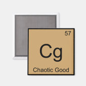 Aimant Cg - Chaotic Good Drôle de symbole d'élément de ch (Recto/Verso)