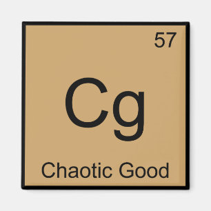 Aimant Cg - Chaotic Good Drôle de symbole d'élément de ch