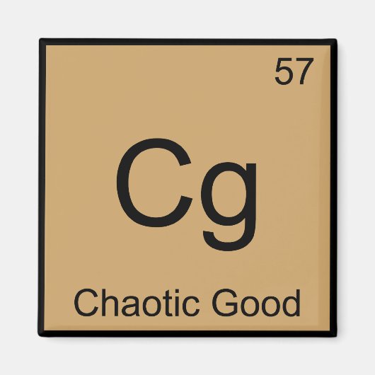 Aimant Cg - Chaotic Good Drôle de symbole d'élément de ch (Devant)