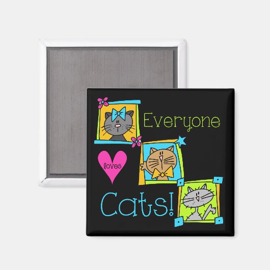 Aimant Chacun aime des chats (Recto/Verso)