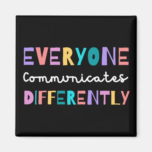 Aimant Chacun communique une Sensibilisation sur l'autism (Devant)