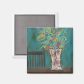 Aimant Chaise avec Bouquet Expressif Art original (Recto/Verso)