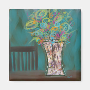 Aimant Chaise avec Bouquet Expressif Art original