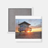 Aimant Chaise de garde-vie Redondo Beach Sunset 01 (Recto/Verso)