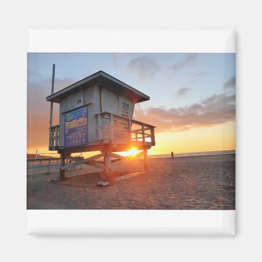 Aimant Chaise de garde-vie Redondo Beach Sunset 01 (Devant)