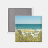 Aimant Chaises Adirondack dans les Dunes (Recto/Verso)