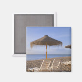 Aimant Chaises de plage de sable avec parasol (Recto/Verso)