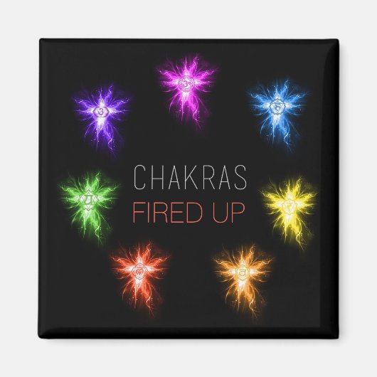 Aimant Chakras mis en feu (Devant)