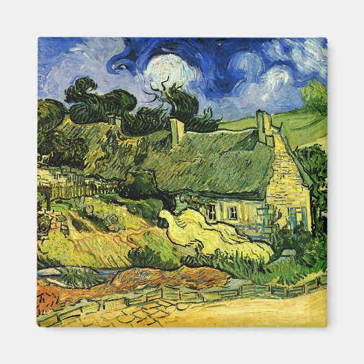 Aimant Chalets à chaume, Cordeville par Vincent van Gogh (Devant)