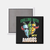 Aimant Chaleur Avec Mon Amigos Cinco De Mayo Chilly Peppe (Recto/Verso)