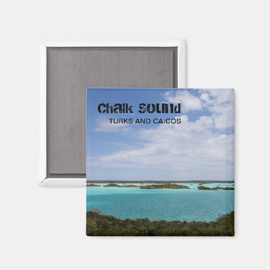 Aimant Chalk Sound, Turks and Caicos (TCI), Caraïbes (Recto/Verso)