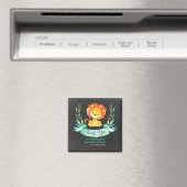 Aimant Chalkboard Aquarelle Lion Merci (In Situ (Lave-vaisselle))