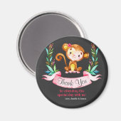 Aimant Chalkboard Aquarelle Singe Fille Merci (Recto/Verso)