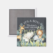 Aimant Chalkboard Jungle Animaux Baby shower Favoriser l' (Recto/Verso)