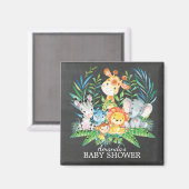 Aimant Chalkboard Safari Jungle Baby shower Favoriser l'a (Recto/Verso)