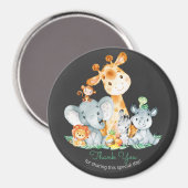 Aimant Chalkboard Watercol Cute Jungle Animaux Merci (Recto/Verso)