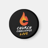 Aimant CHALLENGE DE L'ÉGLISE LIVE Orange Flamé C Noir (Devant)