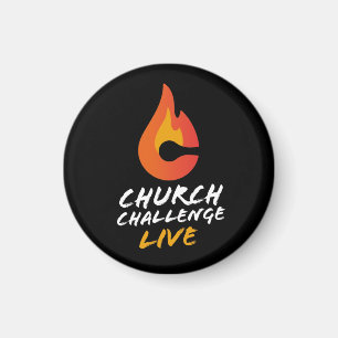 Aimant CHALLENGE DE L'ÉGLISE LIVE Orange Flamé C Noir