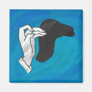 Aimant Chameau d'ombre sur le bleu