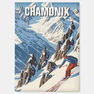 Aimant Chamonix France Skier