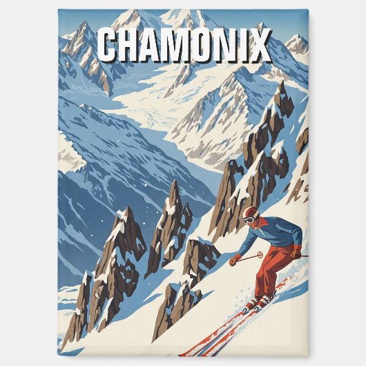 Aimant Chamonix France Skier (Recto)