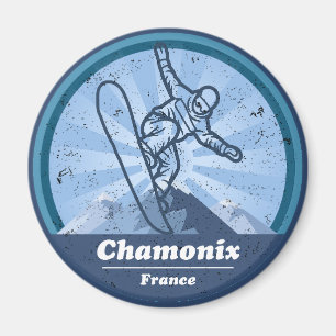 Aimant Chamonix Station de ski - Snowboard