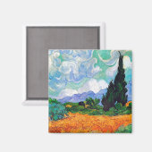 Aimant Champ blé avec Cypress Van Gogh Art (Recto/Verso)