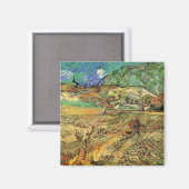 Aimant Champ de blé clos avec paysan de Vincent van Gogh (Recto/Verso)