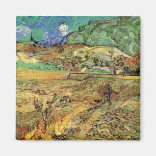 Aimant Champ de blé clos avec paysan de Vincent van Gogh