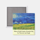 Aimant Champ de blé sous ciel nuageux par Vincent van Gog (Recto/Verso)