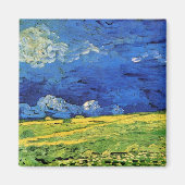 Aimant Champ de blé sous ciel nuageux par Vincent van Gog (Devant)