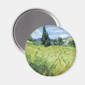 Aimant Champ de blé vert avec cyprès, (Recto/Verso)