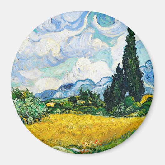 Aimant Champ de blé Vincent Van Gogh avec Cyprès (Devant)