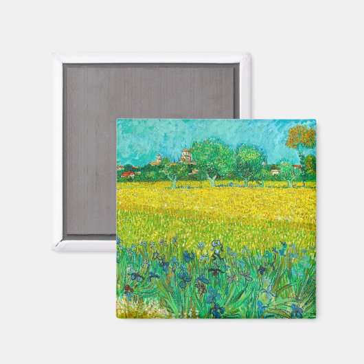 Aimant Champ Van Gogh avec Irises près d'Arles (Recto/Verso)