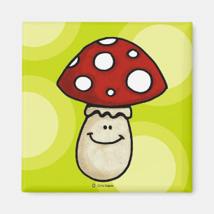 Aimant champignon heureux
