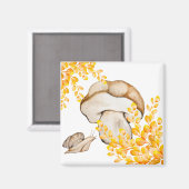 Aimant Champignons d'automne, escargots et branches jaune (Recto/Verso)