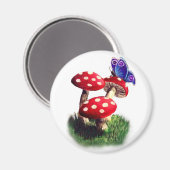 Aimant Champignons et papillons (Recto/Verso)