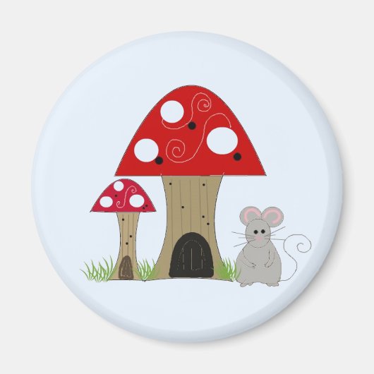 Aimant Champignons Fantaisistes et Souris (Devant)