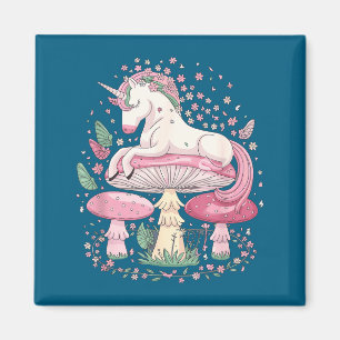 Aimant Champignons Licorne Fantaisie Papillons Floraux Rê