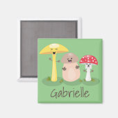 Aimant Champignons mignons et tabourets dessin animé (Recto/Verso)