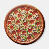 Aimant Champignons, poivrons verts et pizza Pepperoni (Devant)