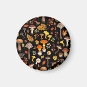 Aimant Champignons sauvages sur le noir (Devant)