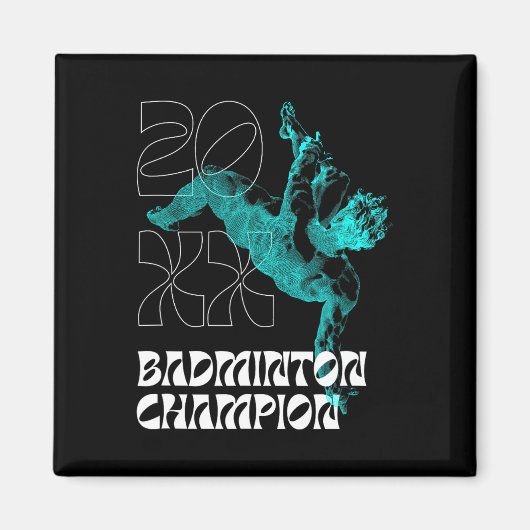 Aimant Champion de Badminton Racket Tournament Winne (Devant)