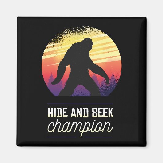 Aimant Champion de cache-cache Bigfoot - Croyant Yeti drô (Devant)