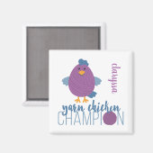 Aimant Champion de poule bleu et pourpre (Recto/Verso)