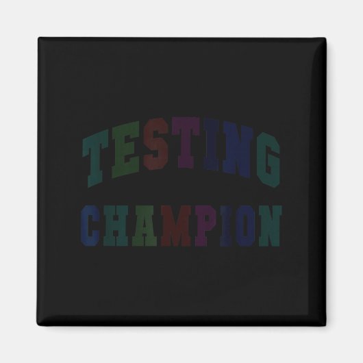 Aimant Champion de test mignon jour de test professeur br (Devant)