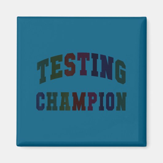 Aimant Champion de test mignon jour de test professeur br (Devant)