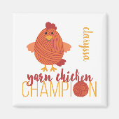 Aimant Champion du poulet en fils rouges (Devant)